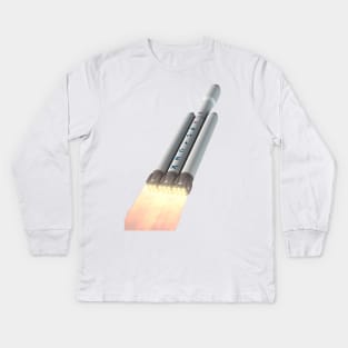 SpaceX Oil Painting Falcon Heavy Kids Long Sleeve T-Shirt